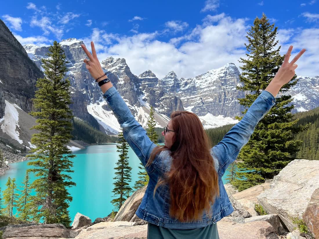 Moraine Lake in de Canadese Rocky Mountains, Alberta, West-Canada